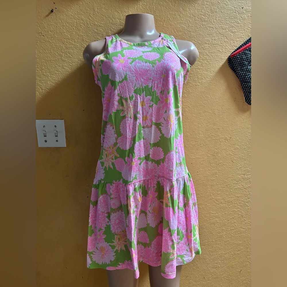 Lilly Pulitzer Pink and Green Floral Mini Dress